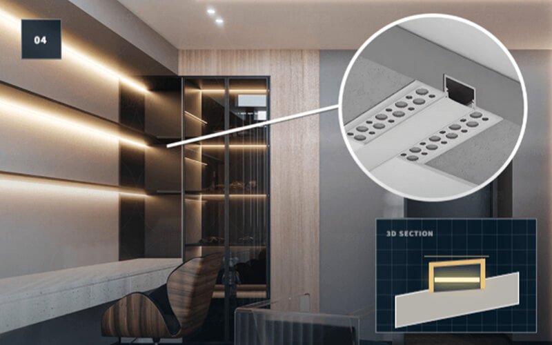 WINSEN trim profiles of LED ambient lighting